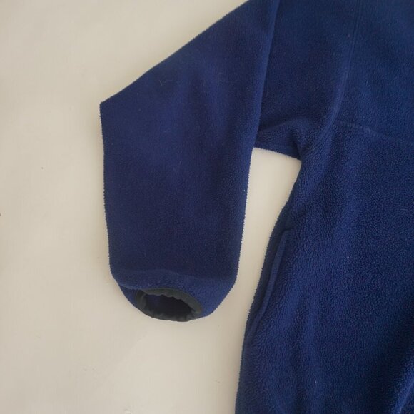 VTG '90S Russell Athletic Navy Fleece Button Collar Outdoor Pull Over Sweater L - Picture 7 of 10